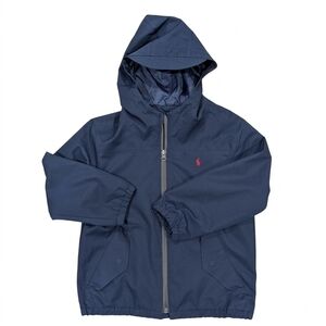 Polo Ralph Lauren Kids Size 6 Navy Blue Hooded Windbreaker Jacket Red Pony